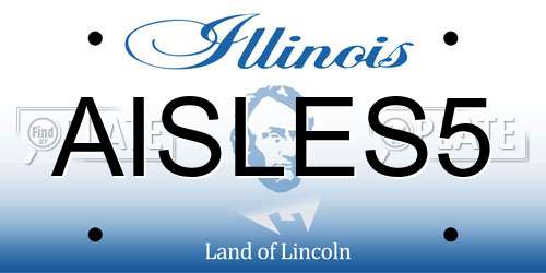 AISLES5 Illinois License Plate