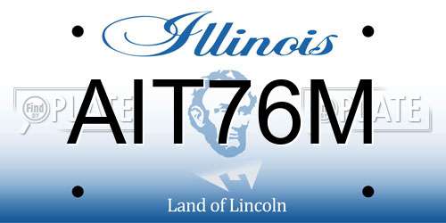 AIT76M Illinois License Plate