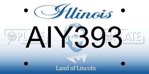 AIY393 Illinois License Plate