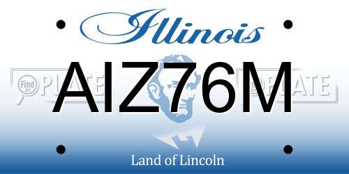 AIZ76M Illinois License Plate