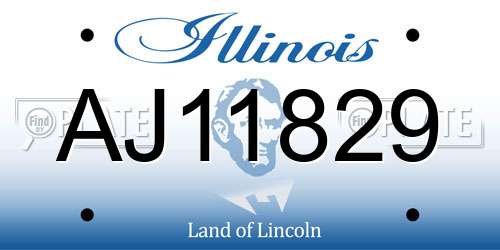 AJ11829 Illinois License Plate