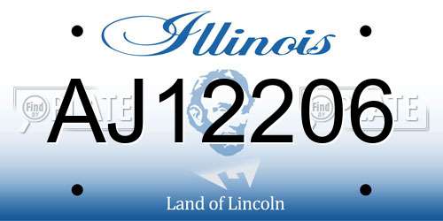 AJ12206 Illinois License Plate