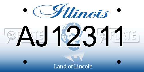 AJ12311 Illinois License Plate