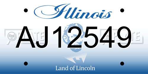 AJ12549 Illinois License Plate