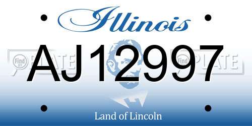 AJ12997 Illinois License Plate