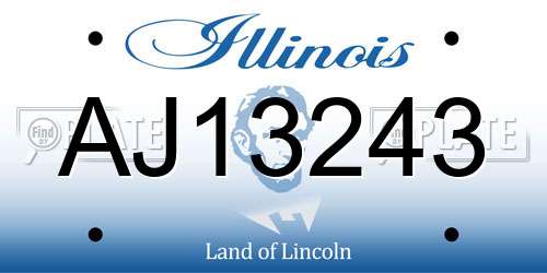 AJ13243 Illinois License Plate