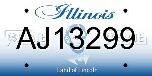 AJ13299 Illinois License Plate