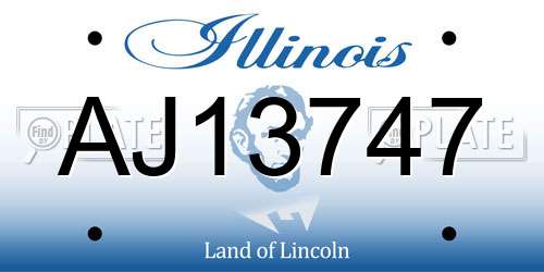 AJ13747 Illinois License Plate