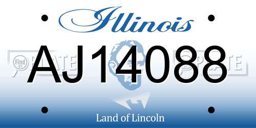 AJ14088 Illinois License Plate