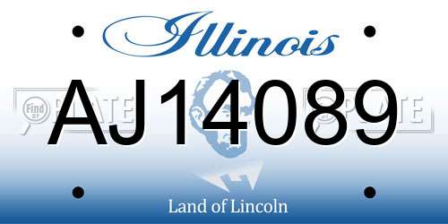 AJ14089 Illinois License Plate