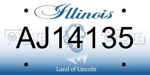 AJ14135 Illinois License Plate