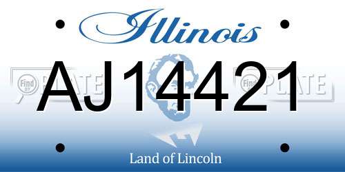 AJ14421 Illinois License Plate