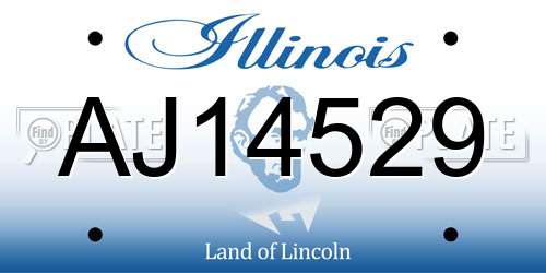 AJ14529 Illinois License Plate