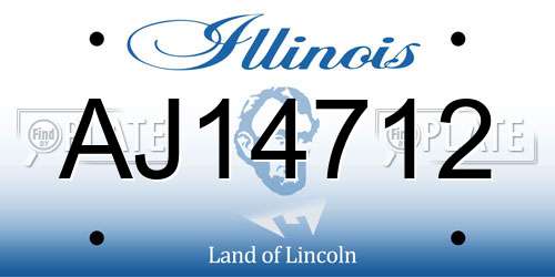 AJ14712 Illinois License Plate