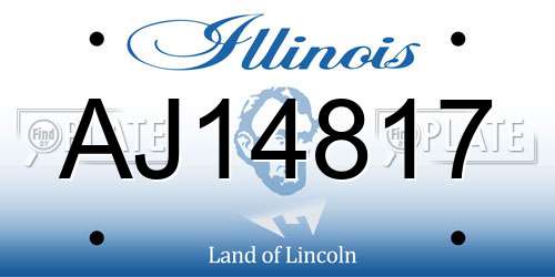 AJ14817 Illinois License Plate