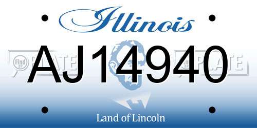 AJ14940 Illinois License Plate