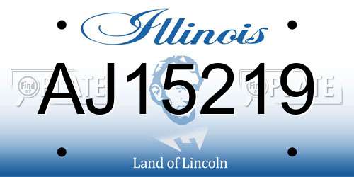 AJ15219 Illinois License Plate