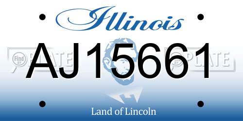 AJ15661 Illinois License Plate
