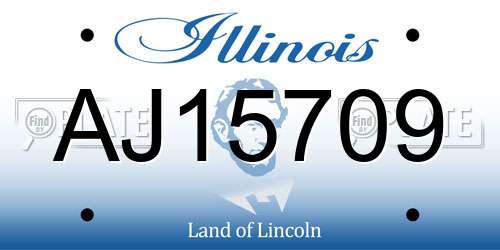 AJ15709 Illinois License Plate