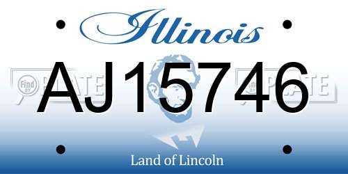 AJ15746 Illinois License Plate