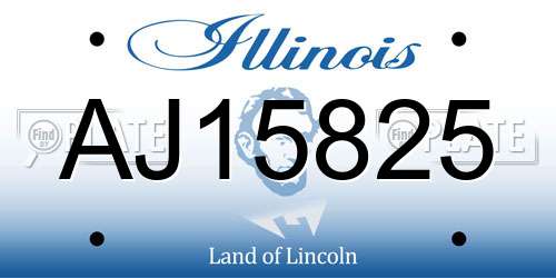 AJ15825 Illinois License Plate