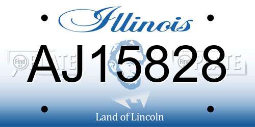 AJ15828 Illinois License Plate