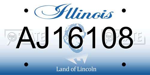 AJ16108 Illinois License Plate