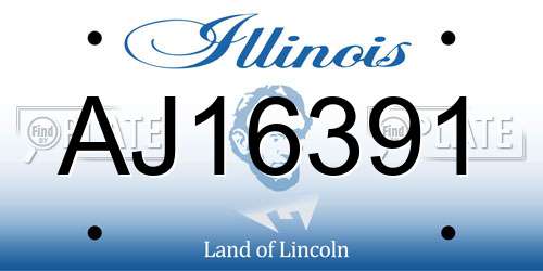 AJ16391 Illinois License Plate