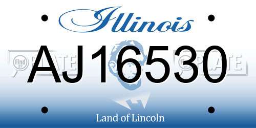 AJ16530 Illinois License Plate