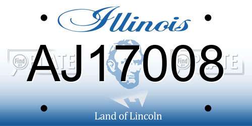 AJ17008 Illinois License Plate