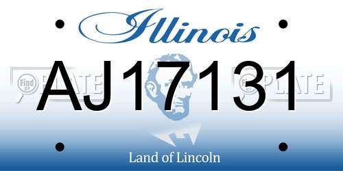 AJ17131 Illinois License Plate
