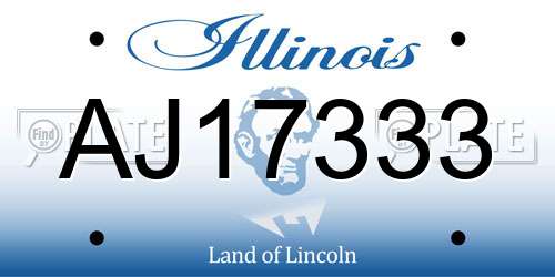 AJ17333 Illinois License Plate