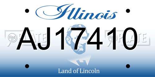 AJ17410 Illinois License Plate