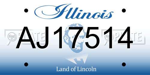 AJ17514 Illinois License Plate