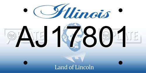 AJ17801 Illinois License Plate