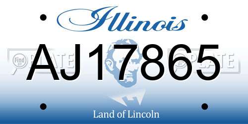 AJ17865 Illinois License Plate