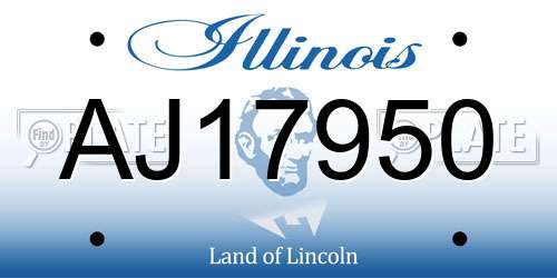 AJ17950 Illinois License Plate