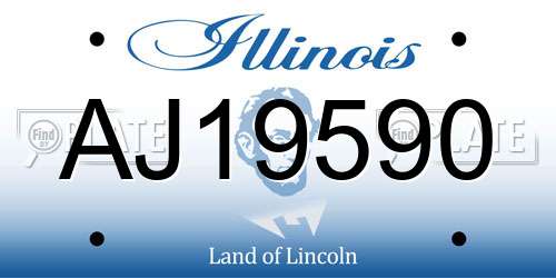 AJ19590 Illinois License Plate