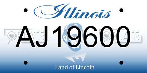 AJ19600 Illinois License Plate