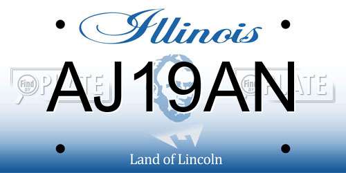 AJ19AN Illinois License Plate