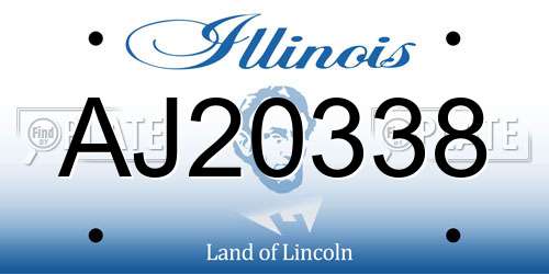 AJ20338 Illinois License Plate