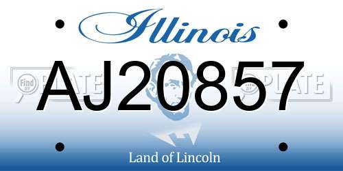 AJ20857 Illinois License Plate