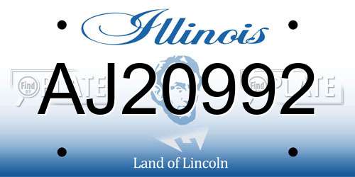 AJ20992 Illinois License Plate