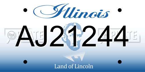 AJ21244 Illinois License Plate