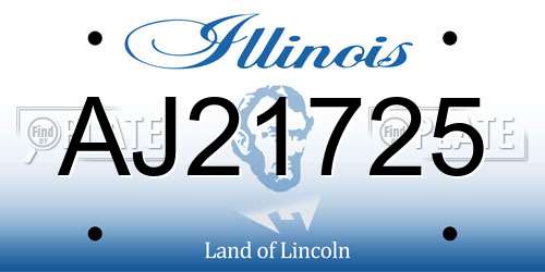 AJ21725 Illinois License Plate