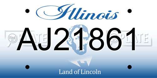 AJ21861 Illinois License Plate