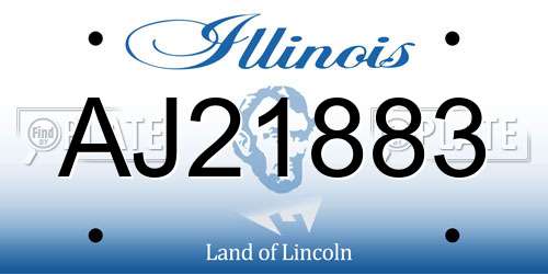 AJ21883 Illinois License Plate