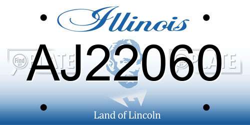 AJ22060 Illinois License Plate