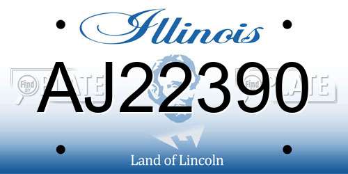 AJ22390 Illinois License Plate