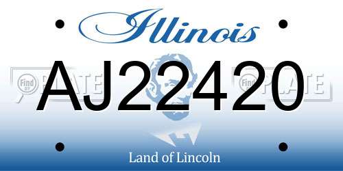 AJ22420 Illinois License Plate
